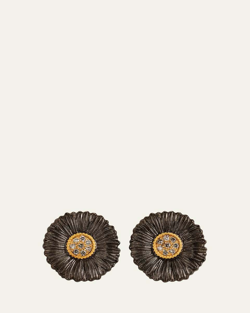 18k White Gold Ramage Earrings With Diamonds